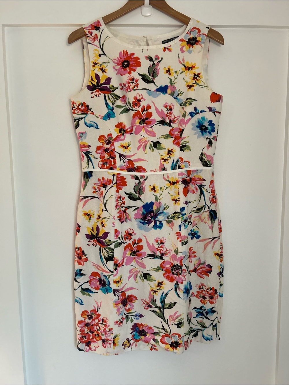 Isabella De Marco Floral Linen Blend Sleeveless Shift Dress Size 8